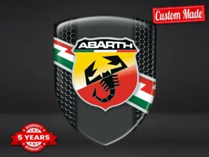 Fiat Abarth Autocollants silicone Qualité Premium Badges Dôme Course